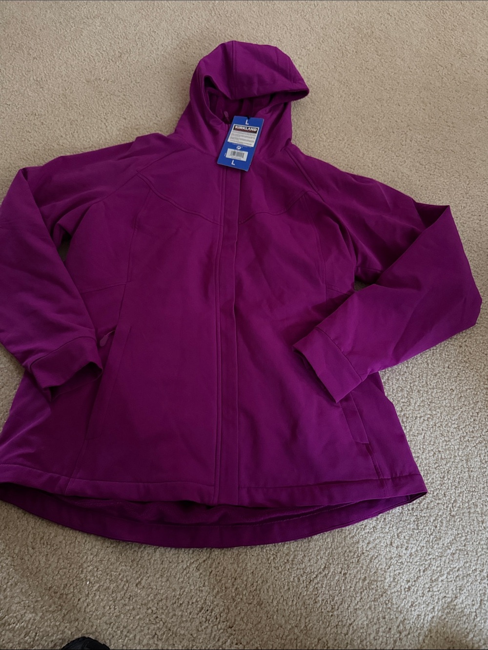 Kirkland Signature Full-Zip Hooded Fleece Jacket - Purple Fuchsia L